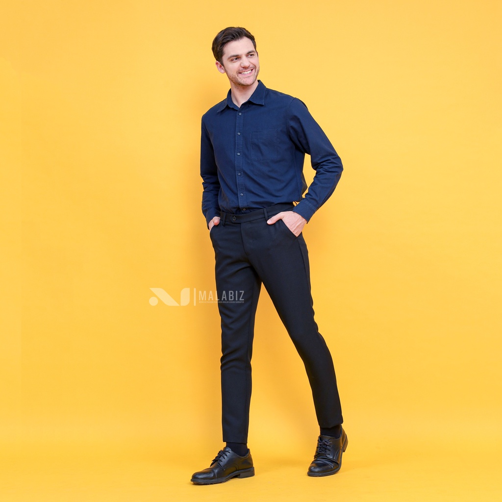 STEEL - MODEL PENCIL Celana Panjang Hitam Basic Malabiz Skinny Ketat Untuk Acara Formal Kerja Kantor Bisnis Cassual Celana Kerja Pencil Celana Kantor Pencil Celana Formal Pencil Ketat Ultra SLim fit