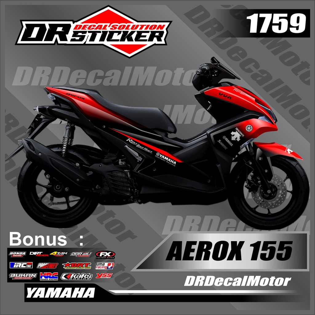 Sticker aerox 155 fullbody aksesoris motor Desain gradasi black Stiker decal motor Aerox 155