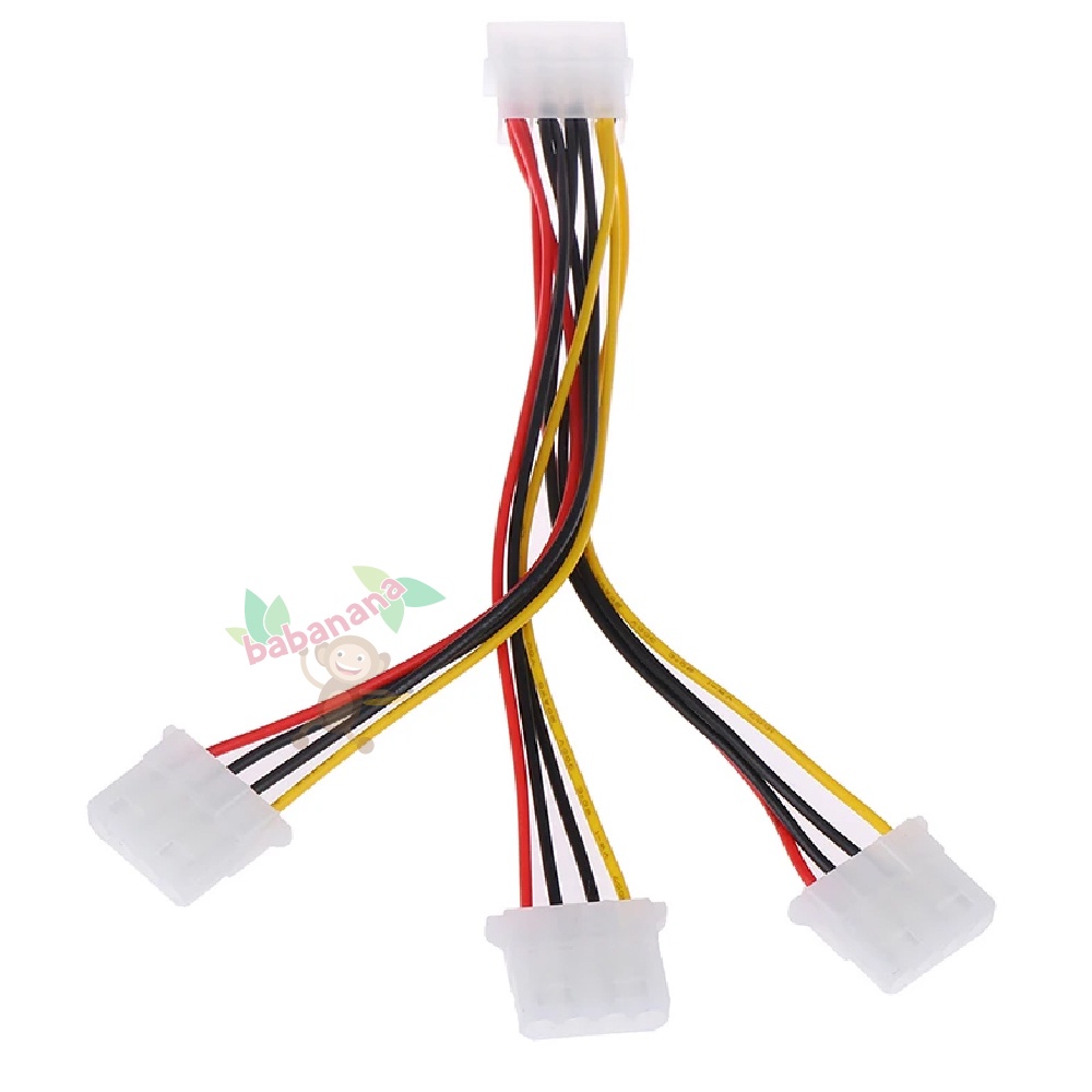 Kabel Molex 4 Pin Splitter 1 to 3 cabang cable pc power fan case komputer 4pin