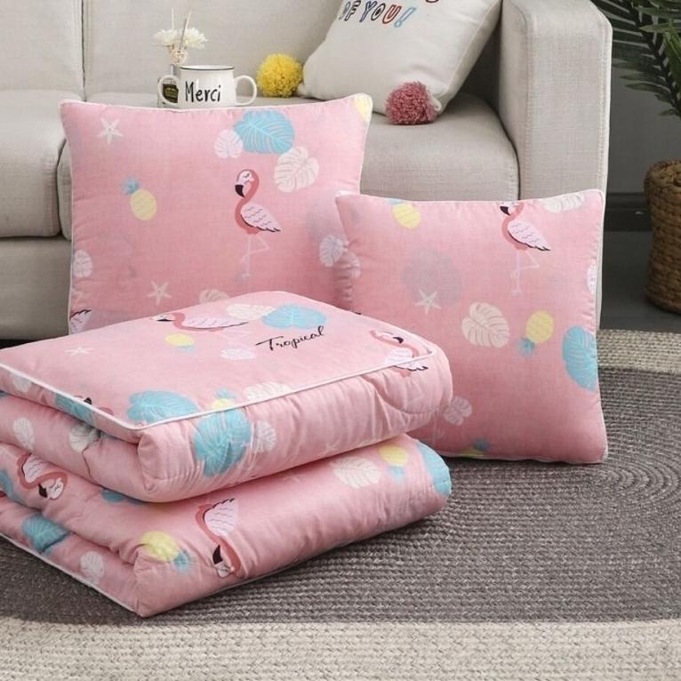 ➢ BALMUT Bantal Selimut Multifungsi 2in1-  Bantal Lucu - Bantal Selimut Motif Karakter - Kain Katun 
