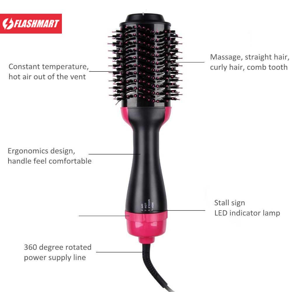 Flashmart Sisir Roller Hair Dryer Rambut 2in1 Volumizer Curler Comb - WB-336