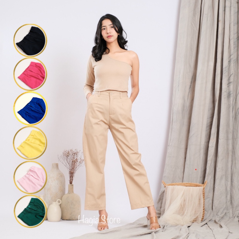 Celana Panjang Wanita Kulot Highwaist Terbaru || Celana Kulot Kain Kerja Kantor Wanita Kulot || Cela