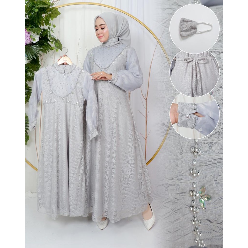 Gamis Couple Payet Terbaru || Gamis Ibu dan Anak || Dress Pesta Modern 2023 || Bisa Bayar di Tempat (COD) || Malika Dress ~ DVN STYLE
