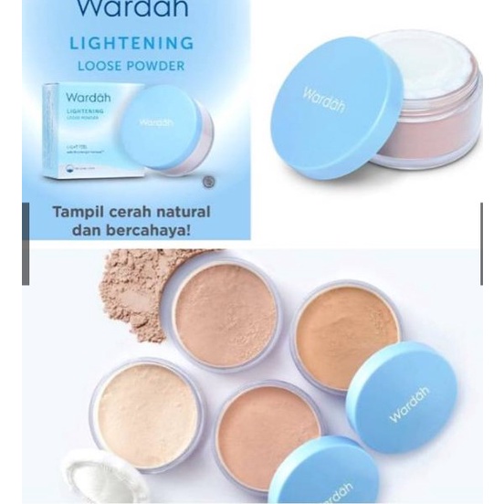 MFI - WARDAH LIGHTENING MATTE POWDER 01 LIGHT BEIGE / 02 BEIGE / 03 IVORY / 04 NATURAL 20 GRAM Bedak Tabur Wardah