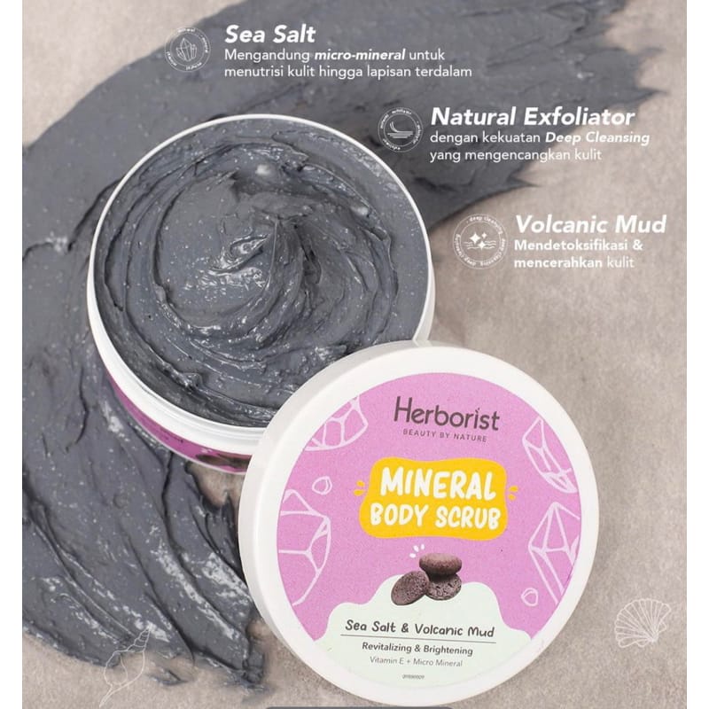 Herborist Mineral Body Scrub 200gr | Moisturizing &amp; Brightening | Revitalizing | Rejuvenating &amp; Glowing | BPOM