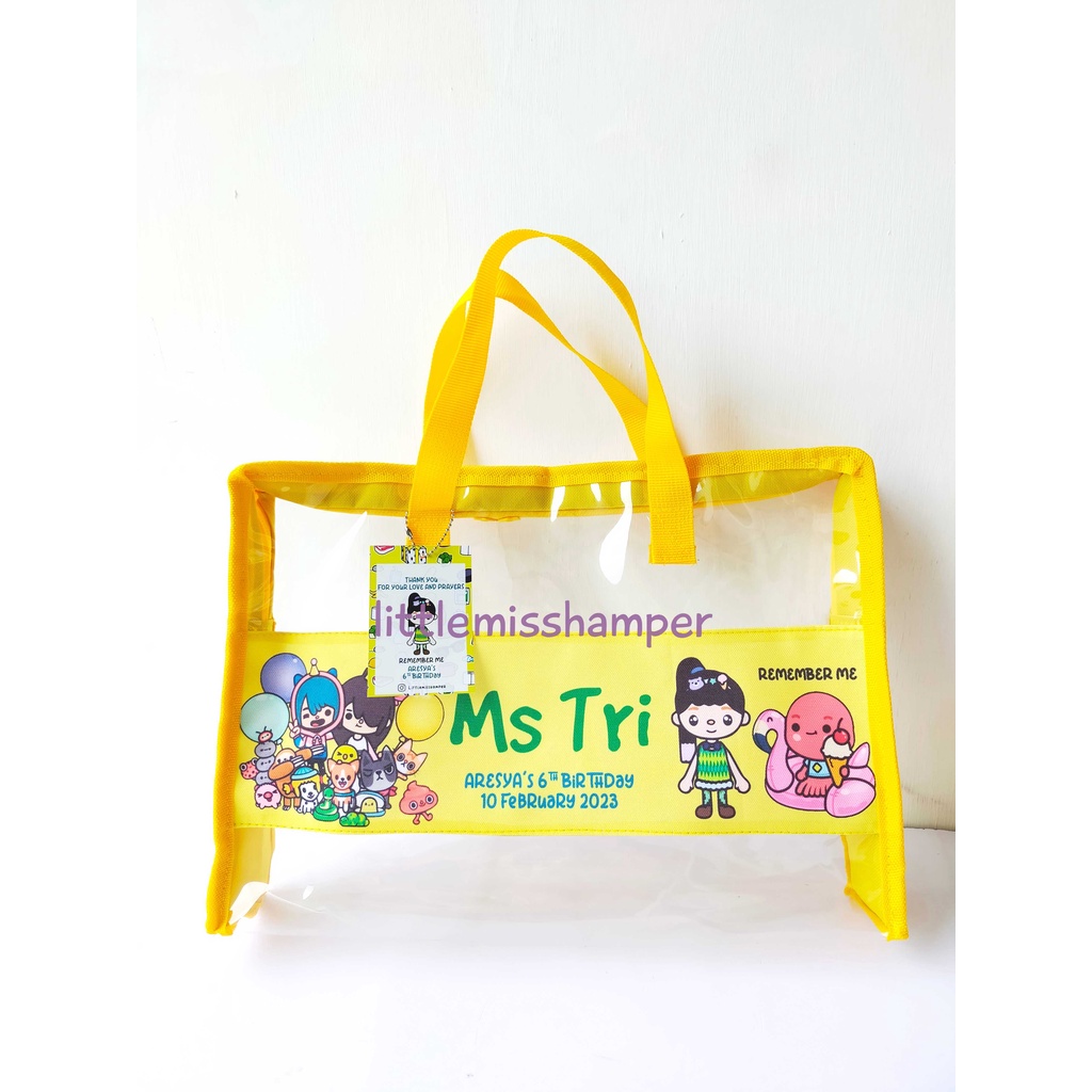 Custom map school folder bag mika custom ulang tahun anak filing bag