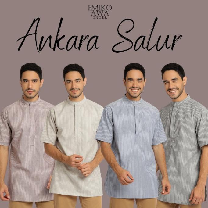TERLARIS Baju Koko Kurta Pria Ankara Salur - Toraformen Lengan Pendek Premium /BAJU KOKO PRIA/BAJU K
