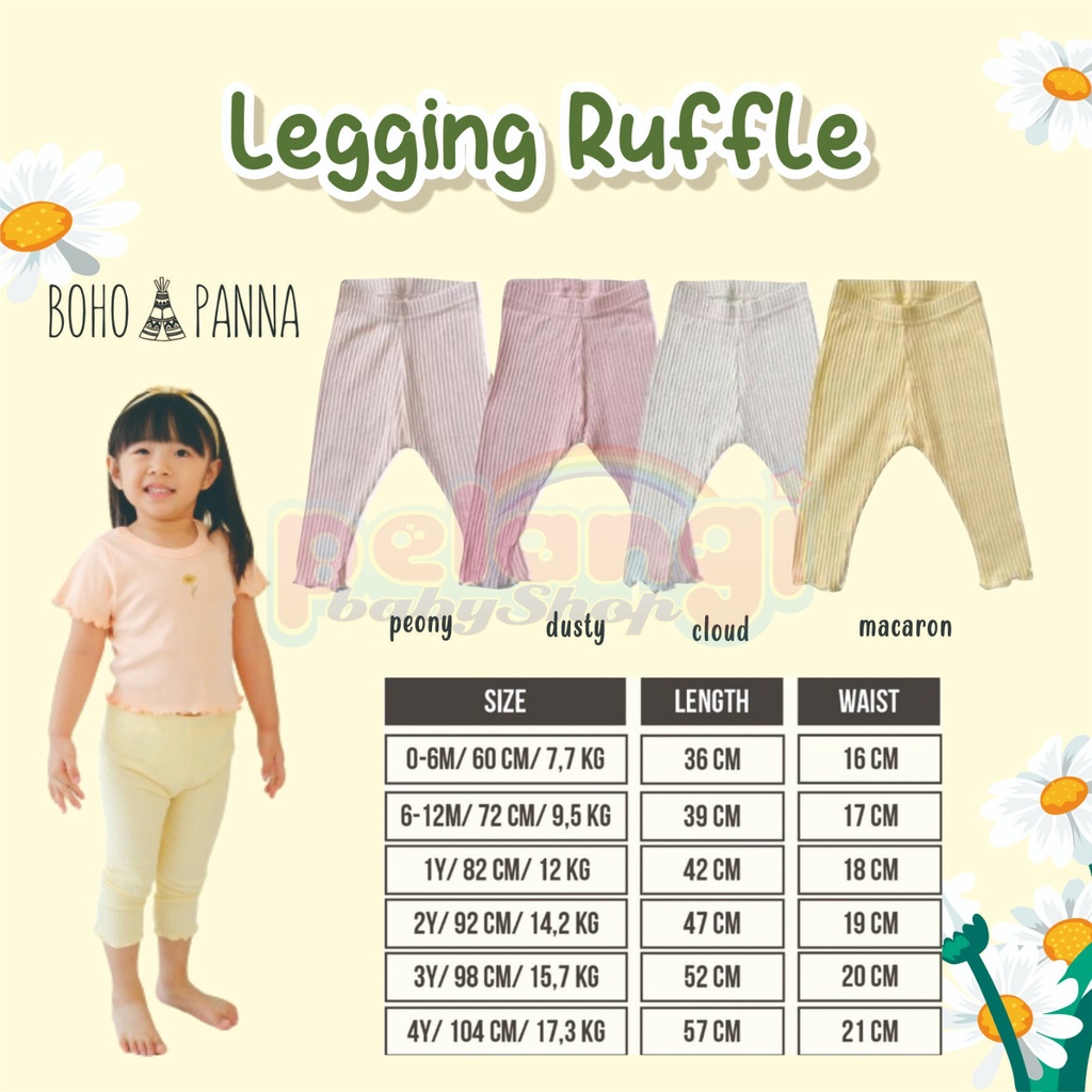 BOHOPANA | BOHO | BOHO PANNA LEGGING RUFFLE | LEGGING ANAK PEREMPUAN