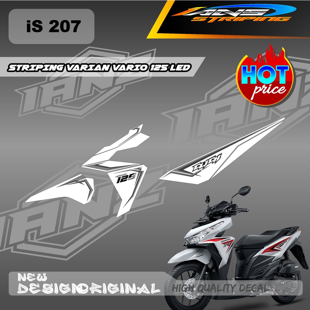 STRIPING SIMPEL HONDA VARIO 125 LED CUSTOM VARIAN WARNA / STIKER SEMI FUL BODY HONDA VARIO / STIKER KERETA HONDA VARIO 125LED  IS207