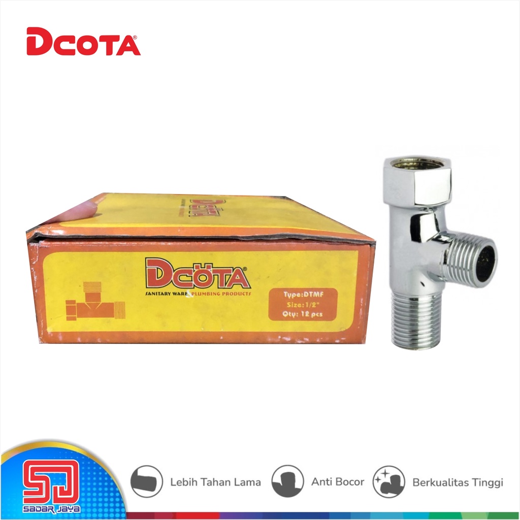 DCOTA DTMF 01 Tee Male Female Nipple 1/2&quot; Sambungan Connector Pipe Fitting