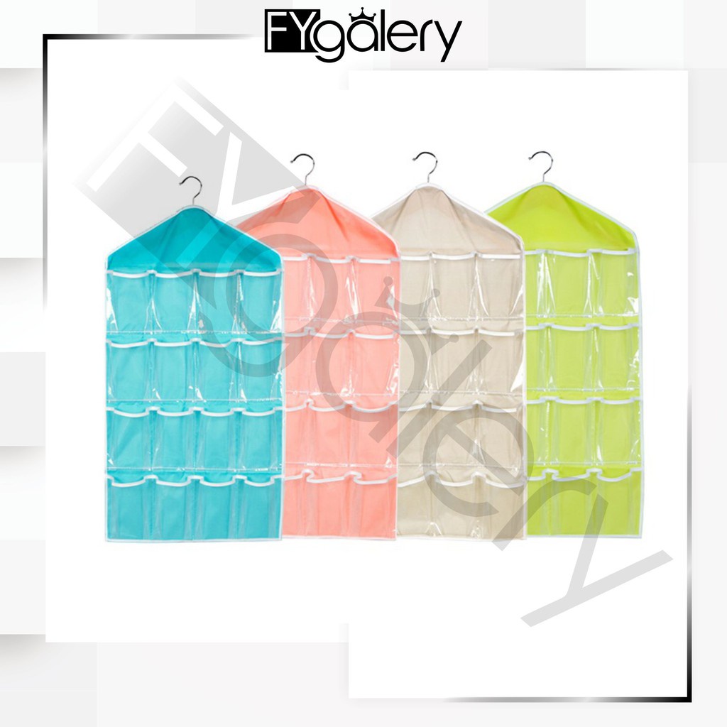 FYGALERY HL0036 Gantungan Celana Dalam 16 Sekat Pouch Hanging Organizer