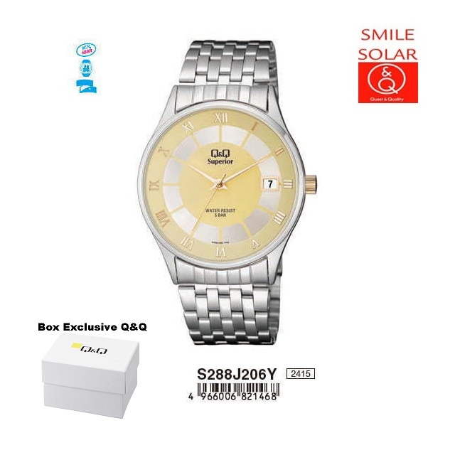 Jam Tangan Pria Classic Casual Business Rantai Stainless Steel Analog Original Q&amp;Q QnQ QQ S288 S288J Series