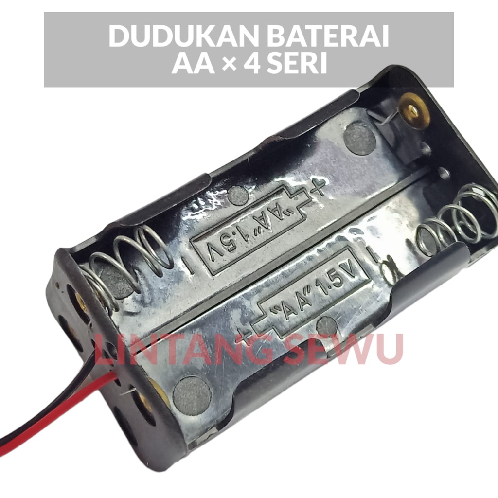 TEMPAT DUDUKAN BATU BATERAI 4 X AA ISI 4 AA 2X2AA