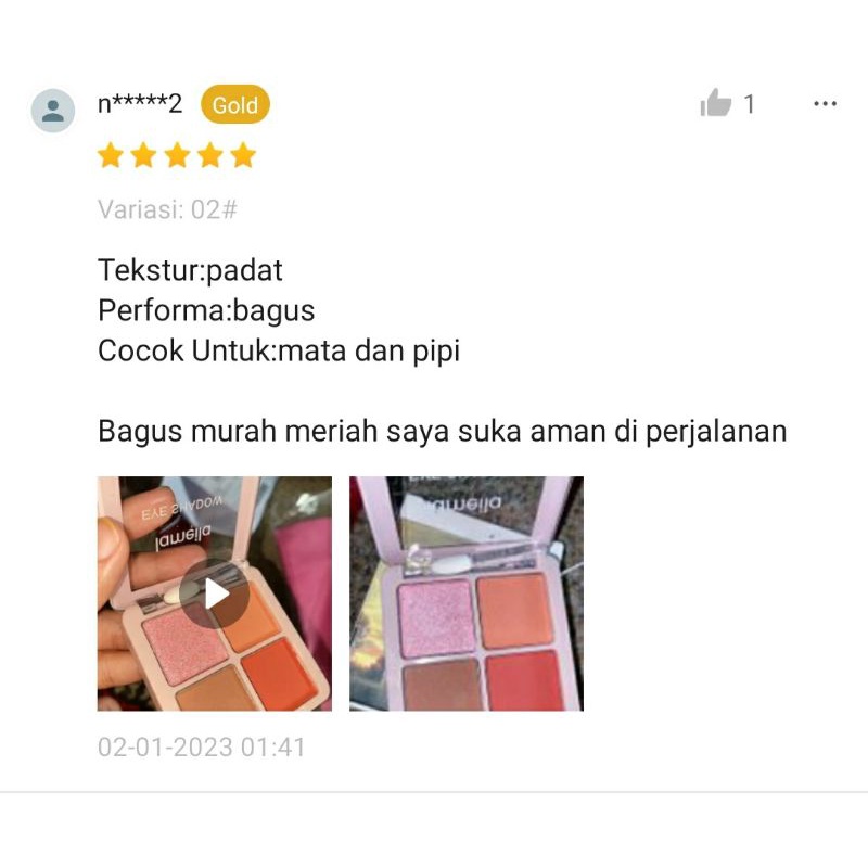 EYESHADOW LAMEILA 9 WARNA | 4 WARNA | 3 WARNA | KOMBINASI GLITTER