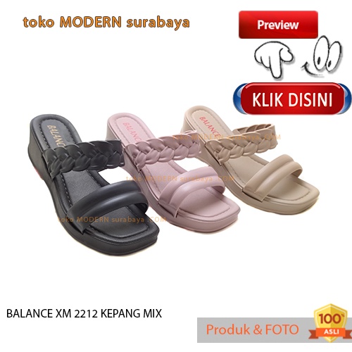 Sandal wanita sandal slide wedges karet murah BALANCE XM 2212 KEPANG