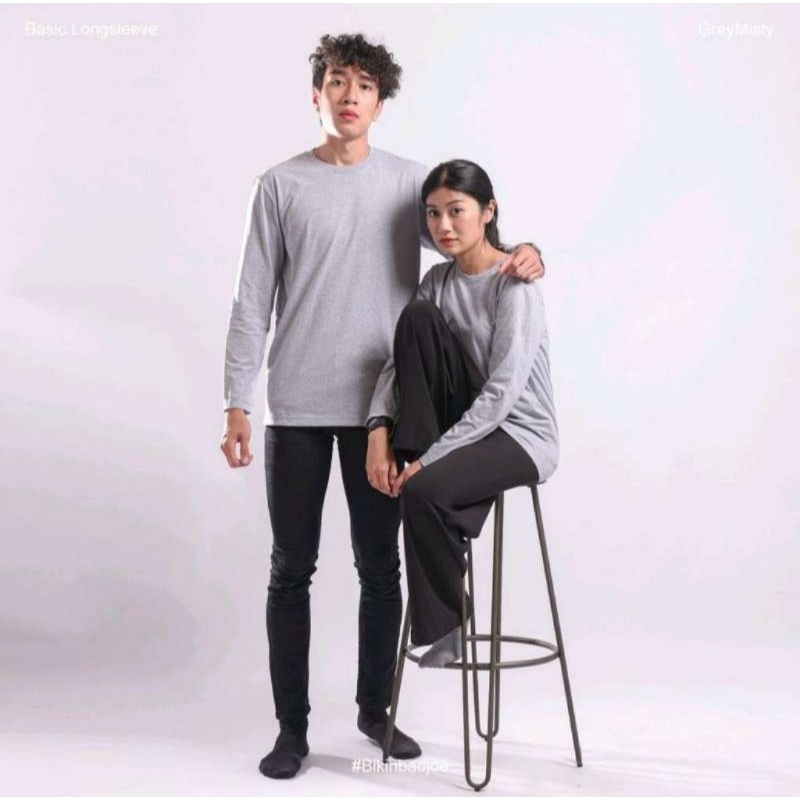 BISA COD baju TANGAN PANJANG kaos LENGAN PANJANG polos LONGSLEVE pria wanita pakaian warna basic navy atasan nyaman fashion termurah unisex premium T-shirt katun