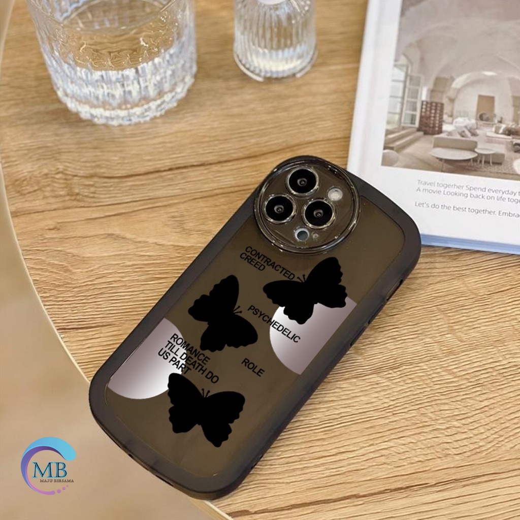 SS144 SOFTCASE SILIKON MOTIF KUPU KUPU HITAM FOR IPHONE 7 8 7+ 8+ X XS XR XS MAX 11 12 13 14 PRO MAX MB4449