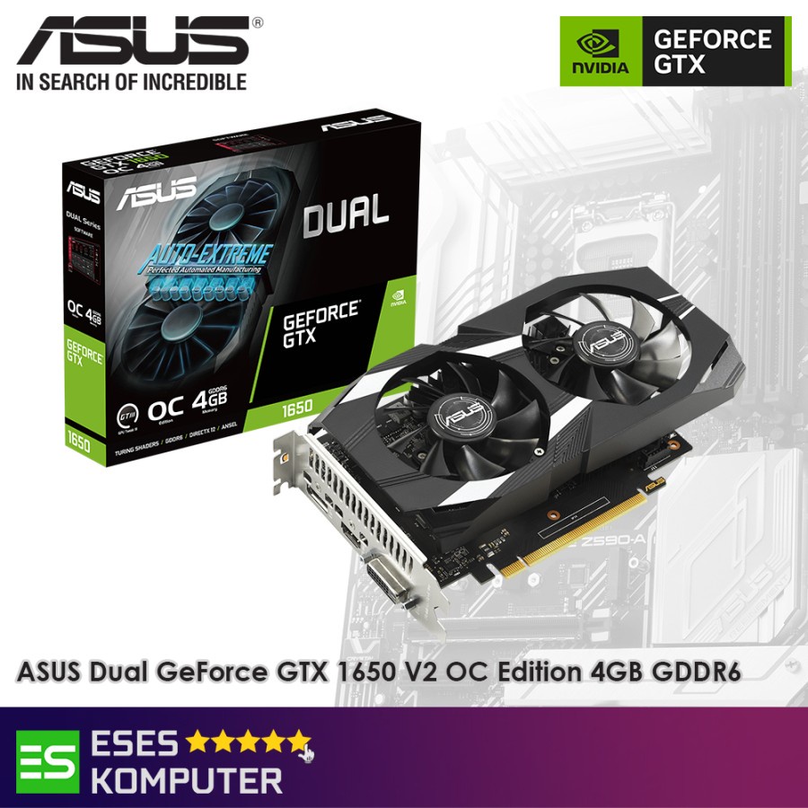 VGA ASUS GeForce GTX 1650 DUAL V2 OC Edition 4GB GDDR6