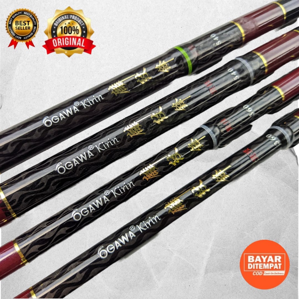 Joran Tegek Kolong Carbon Ogawa Kirin 360 450 540 Siap Pakai