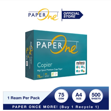 

PaperOne Kertas A4 F4 75gr Copier 1 Rim (500 lembar) Kertas HVS A4 Kertas Fotocopy Berkualitas