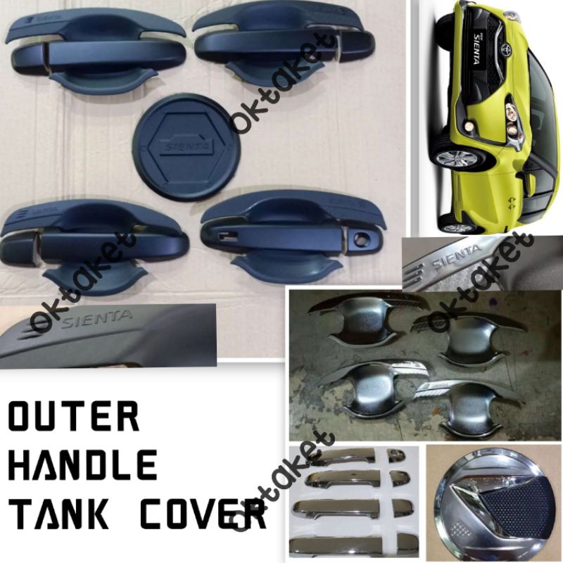 paket outer handle tank cover Toyota  sienta  2016 2020 2023 elegant hitam chrome jsl