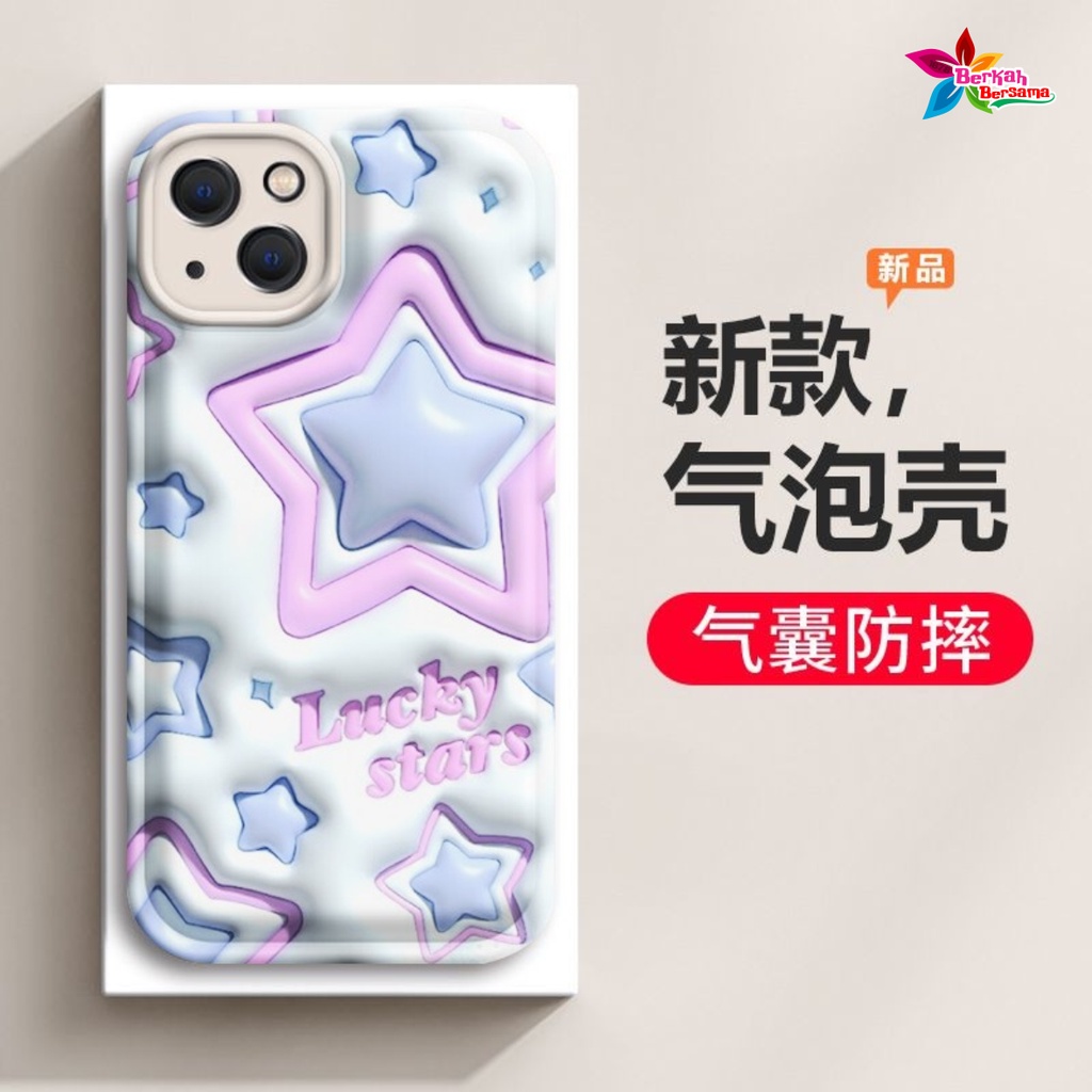 SS147 SOFTCASE LUCKY STARS AKSEN 3D PRINTING  FOR IPHONE 6 6+ 7 8 SE 2020 7+ 8+ X XS XR XS MAX 11 12 13 14 PRO MAX BB7810