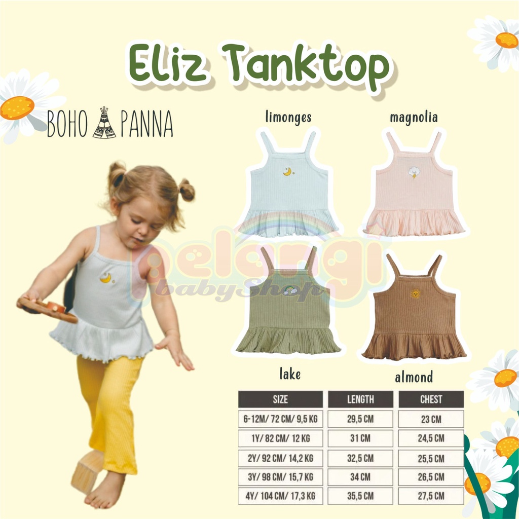 BOHOPANNA | BOHO | BOHO PANNA ELIZ TANKTOP | TANKTOP ANAK PEREMPUAN | BAJU ANAK | ATASAN KUTUNG