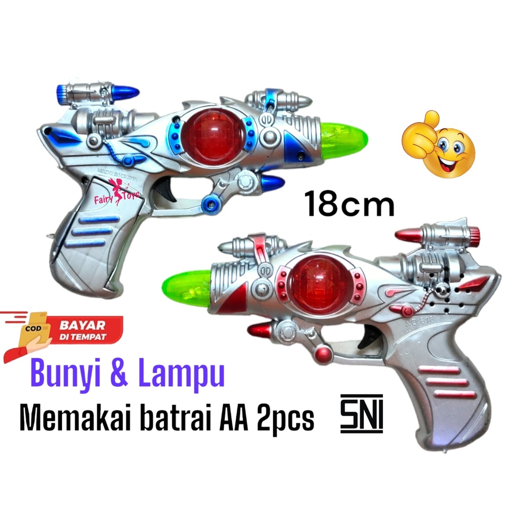 Mainan Pistol Anak Anak Elektrik Bunyi dan Lampu