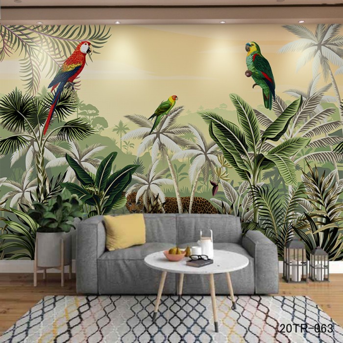 WALLPAPER CUSTOM MURAL PHOTOWALL BACKGROUND DAUN TROPICAL