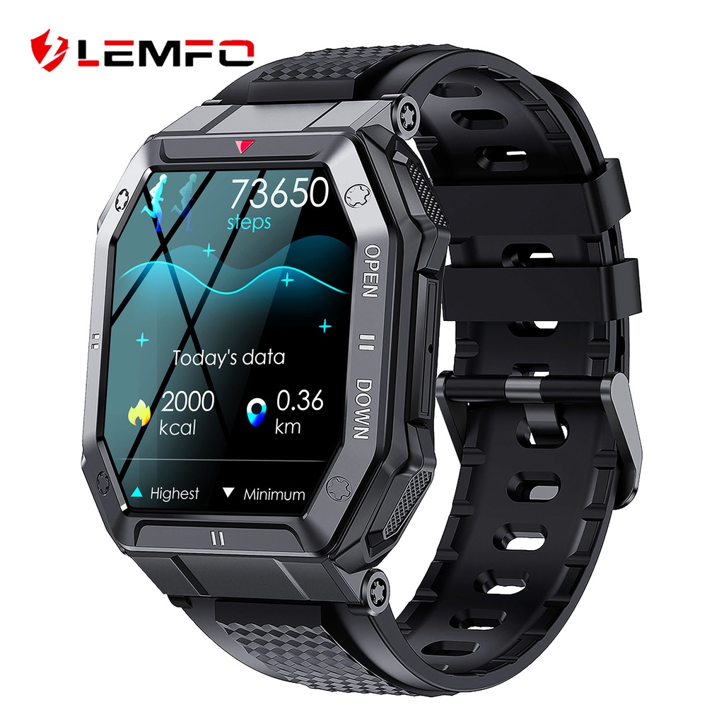 ✻♂Lemfo Olahraga Jam Tangan 350 MAh Smart Watch Pria Bluetooth Panggilan Kebugaran Smartwatch 2023 u