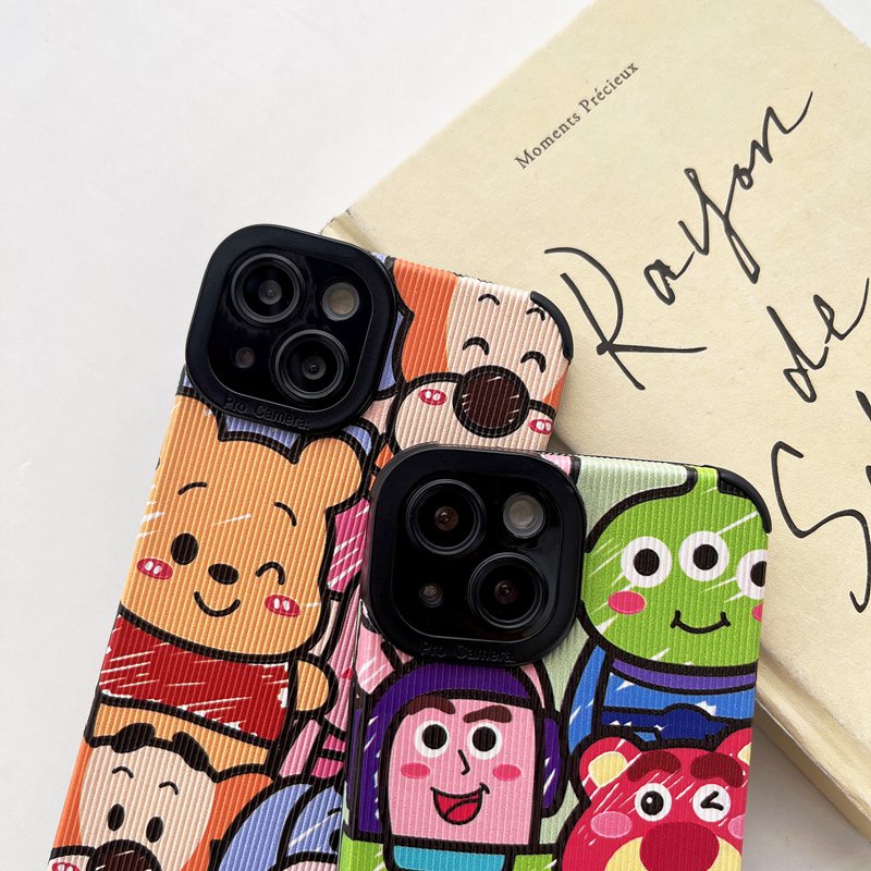 Toy Story Leather SoftCase iP iPhone 7 8 + Plus XS XR 11 12 13 14 Pro Max Pink Casing hp iPhone XR kESING