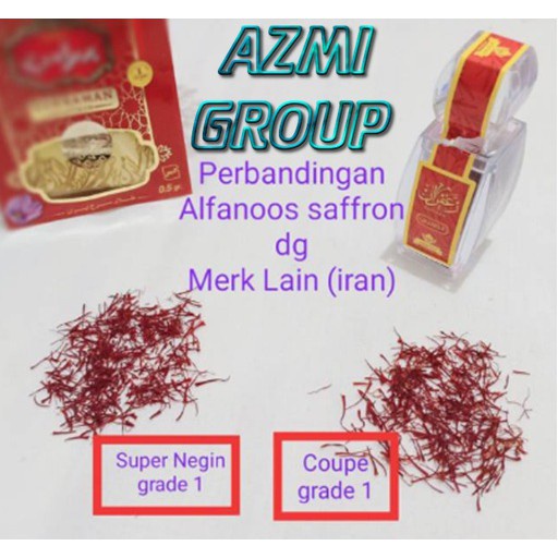 2gr Saffron Grade 1 Alfanoos Spanyol kemasan ASLI (Za'faran/Japaron/za'faron/safron)