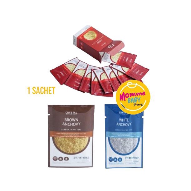 POWDER (SACHET 4GR ONLY) Crystal of the Sea - White Anchovy Brown Anchovy Shrimp Udang Teri Putih Teri Coklat / Ikan Teri Kering Bebas Formalin &amp; Pengawet (Low Salt)