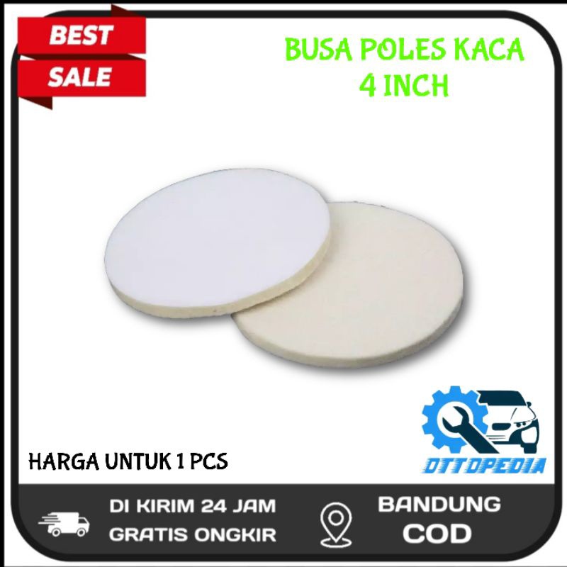Busa Spon Poles Kaca 4 Inch 100mm Mobil Motor Baret Poles Wool Felt Glass Polishing Wheel Pad Velcro