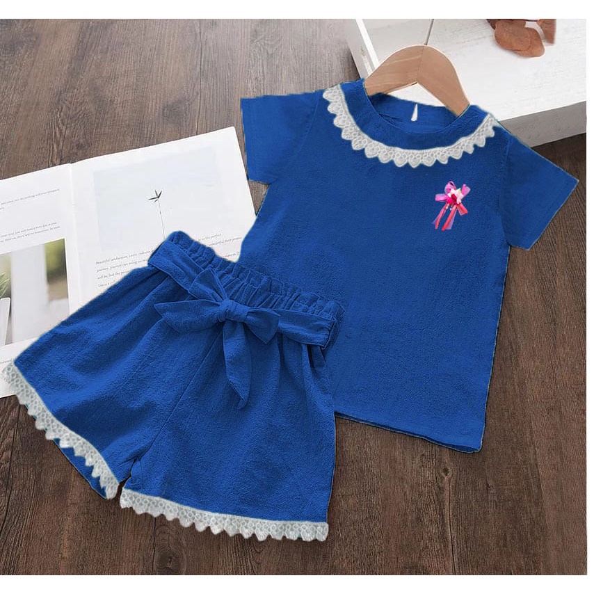 Promo-Setelan Baju Anak Perempuan Kombinasi Renda Umur 1-5 Tahun Terbaru 2023