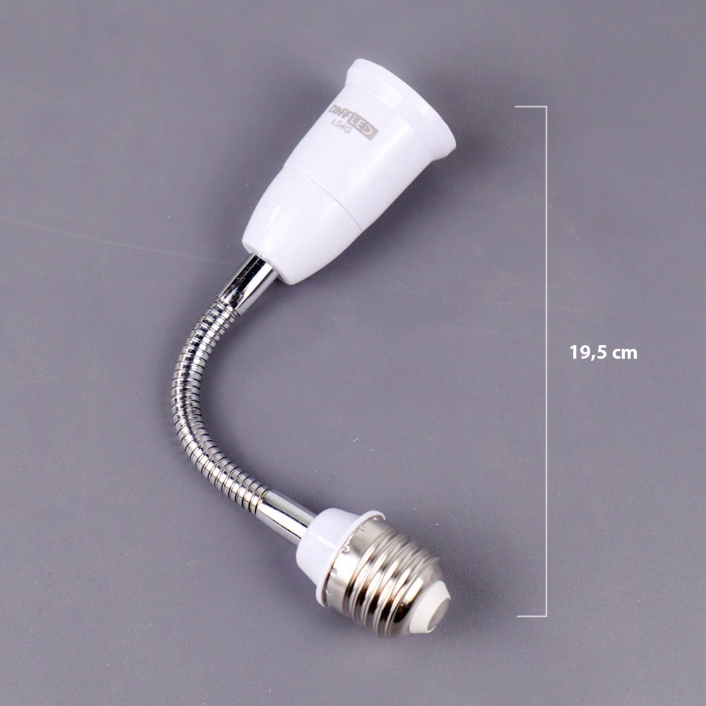 【GOGOMART】Adaptor Ekstensi Lampu / Fitting Perpanjangan Bola Lampu / Fitting Lampu Bohlam LED Adjustable Panjang 19.5cm E27