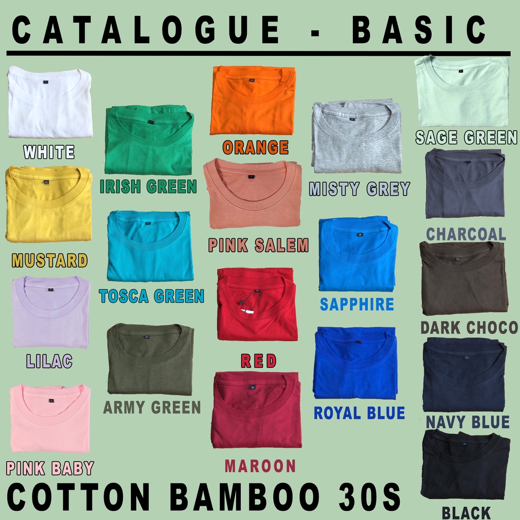 [ANTI BAKTERI] KAOS POLOS SAGE GREEN &amp; PINK BABY COTTON BAMBOO | KATUN BAMBU 30S T-SHIRT