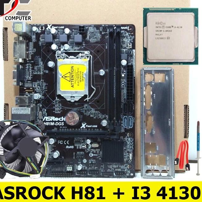 Terlaris PAKET MOBO LGA 1150 H81 Asrock Plus Processor intel core i3 4130