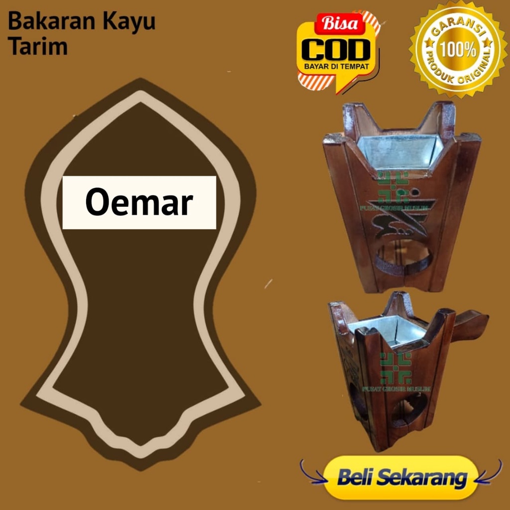 Tempat bakaran dupa / prapen MABKHARA kayu jati Antik habib ali tarim mini Motif terompah Tarim Oemar