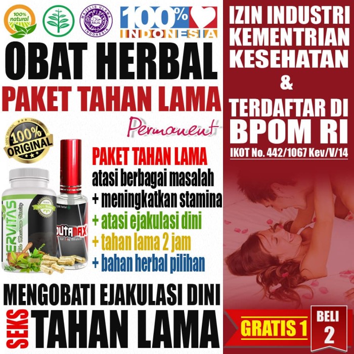 Paket Hervitas Dutamax Obat Herbal Kuat Oles Tahan Lama Pria Permanen