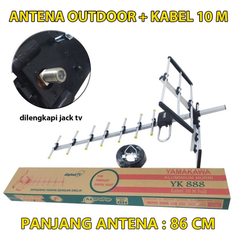 Antena TV Outdoor | Antena TV Luar outdoor VDR 88HD (antena saja) / V 85 / 810HD +Kabel 10M 15Yard -ibz-