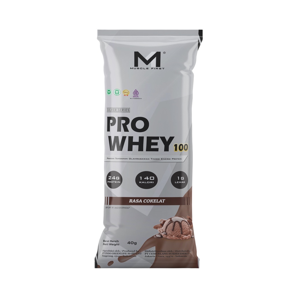 Muscle First M1 Pro Whey Protein 100 kemasan ecer 1 sachet 40 gr