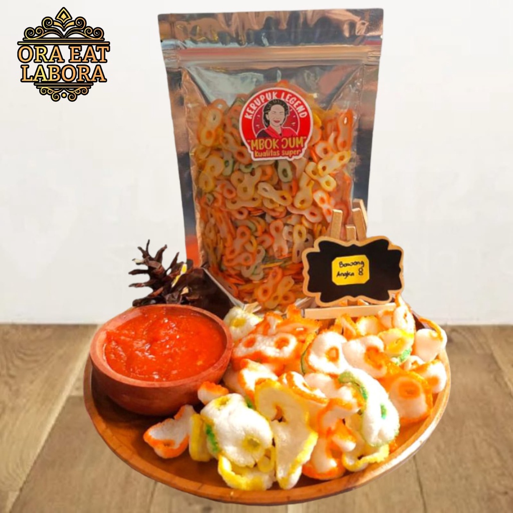 

Kerupuk Mentah Kerupuk Bawang Warna Angka 8 Krupuk Kering Kualitas Premium - Ora Eat Labora