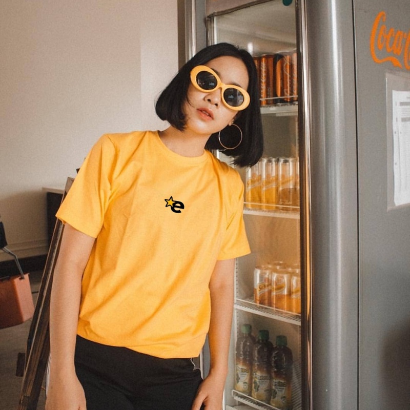 Kaos Oversize  Erigo Star  Mustard / T-shirt Lengan Pendek / Baju Atasan Pria Wanita Kekinian / Kaos Couple Casual Premium