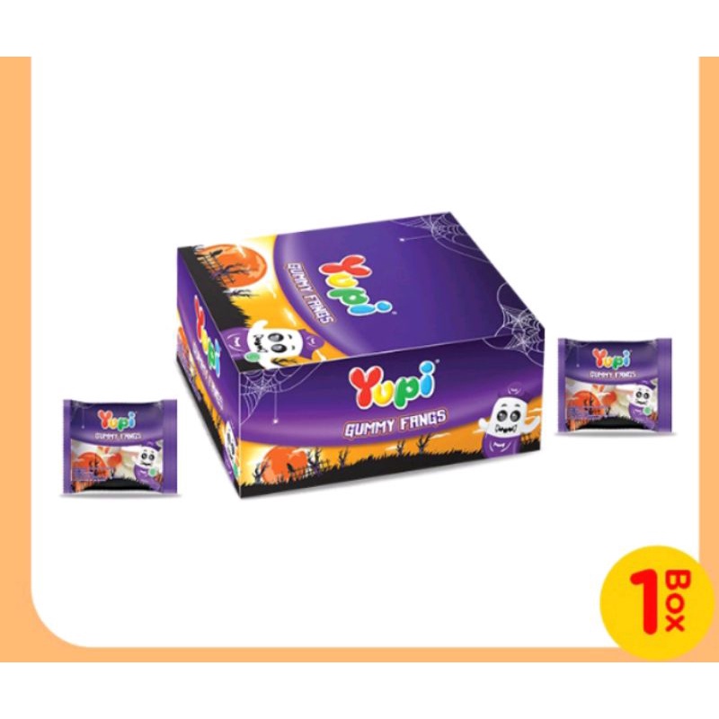 Box - Yupi Gummy Fangs Permen Jelly Gummi Gumi Isi 24 Pcs