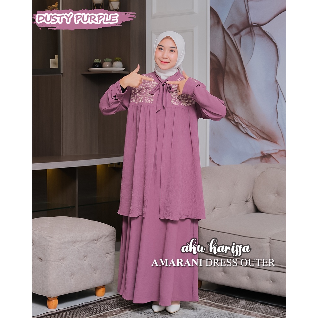 Amarani Dress Outer Mix Bordir ORI AKU KARISSA Bahan Crinkle