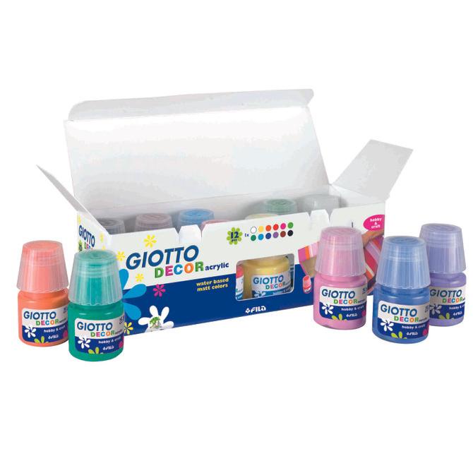 

Cat Akrilik Giotto Decor Acrylic Paint set 12 warna 25ml