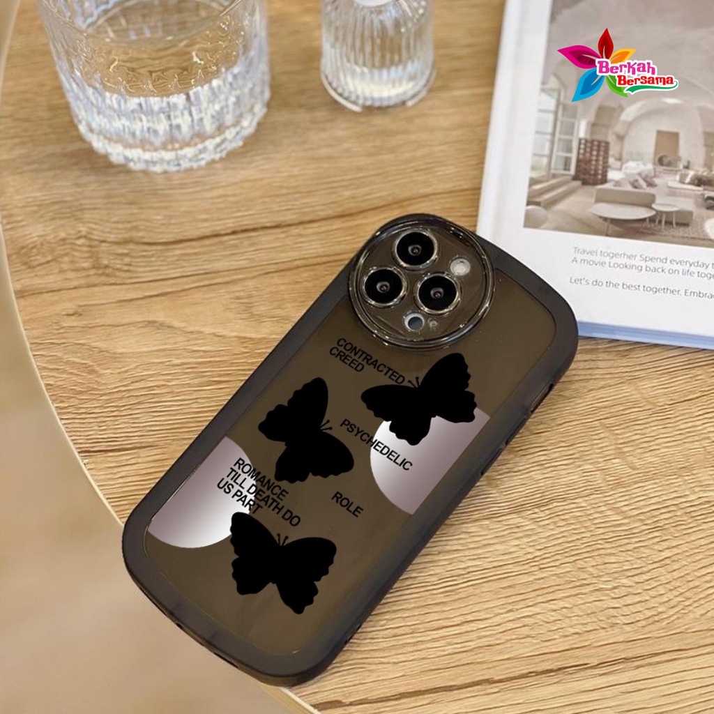 SS144 SOFTCASE SILIKON MOTIF KUPU KUPU HITAM FOR IPHONE 7 8 7+ 8+ X XS MAX XR 11 12 13 14 PRO MAX BB7787