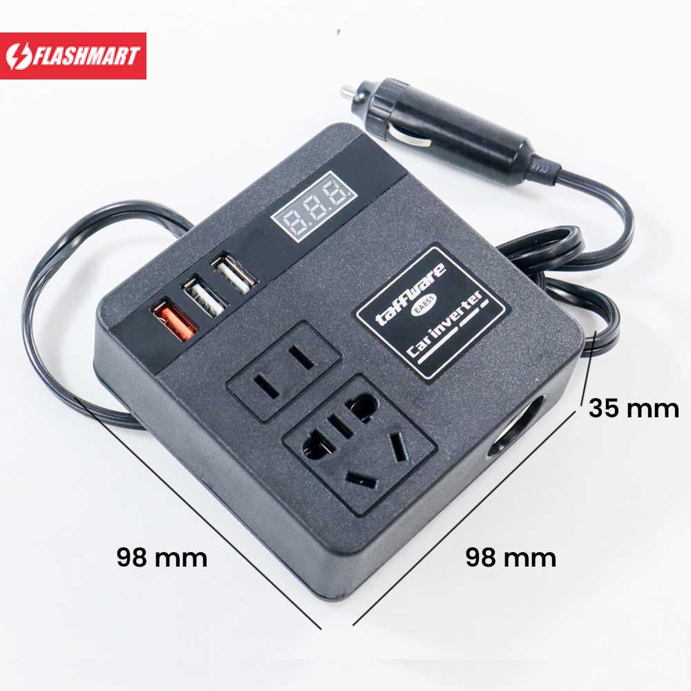 Flashmart Car Power Konverter Fast Charging Inverter 12/24V 100W - EA851