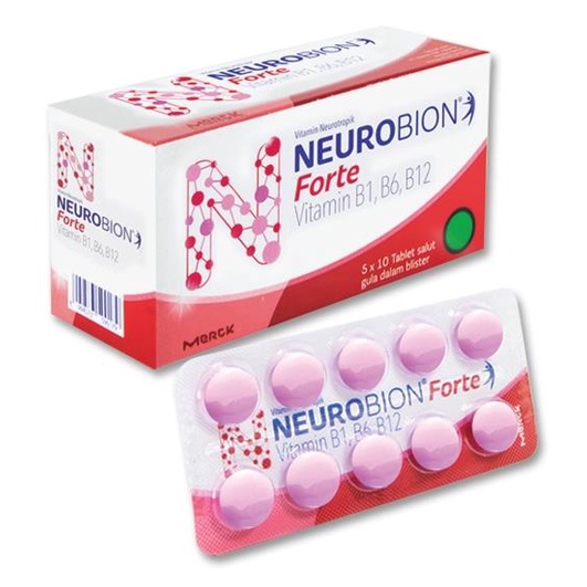 NEUROBION TABLET PUTIH ISI 10 VITAMIN NEUROTROPIK KESEMUTAN